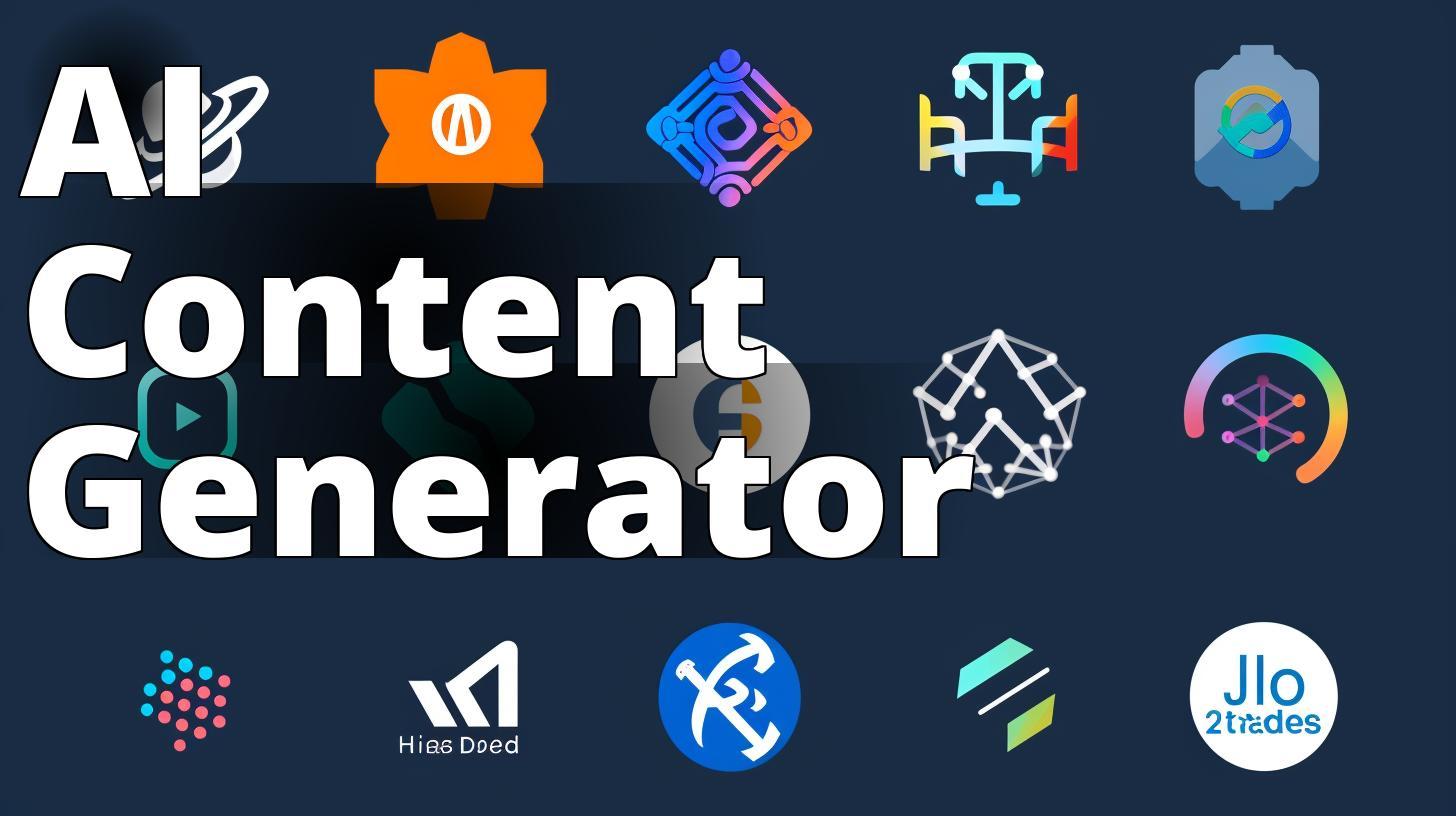 The featured image should contain a collage of the logos of the top 10 AI content generators mention