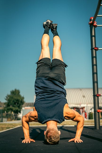 A Man in a Tank Top doing a Head Stand