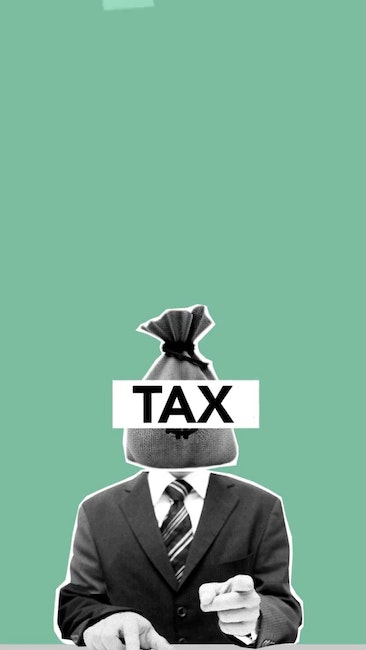 Ilustración con bolsa de dinero en lugar de cabeza.