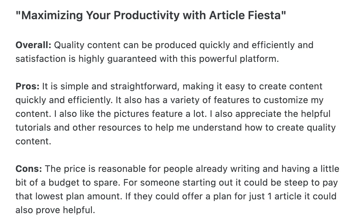 Article Fiesta, the AI content writer testimonial -42 - B2Vs81L.png